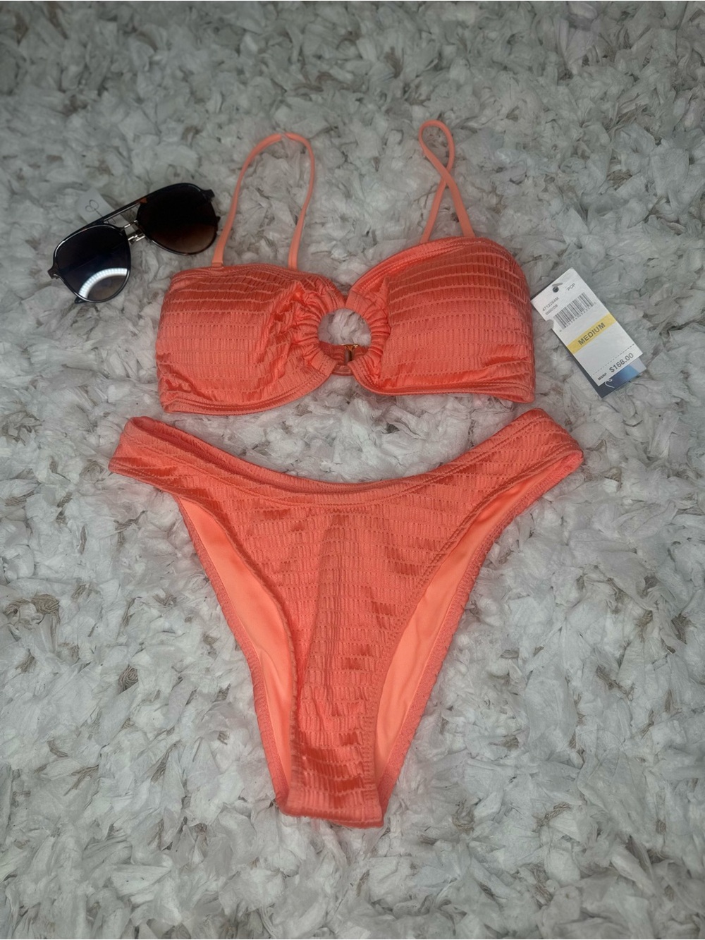 Isabella Rose Coral Textured Bikini Set | Size M | NWT - Picture 2 of 3